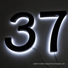 Outdoor Waterproof Stainless Steel Led Backlit Hotel Room Numbers House  Address Sign